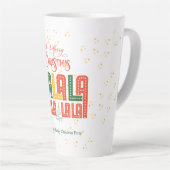 家族クリスマスカラオケチャーチカロールサービス カフェラテマグ (右アングル)