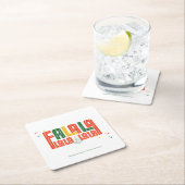 家族クリスマスカラオケチャーチカロールサービス スクエアペーパーコースター (インサイチュ)