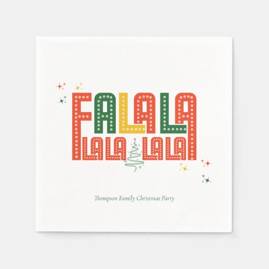 家族クリスマスカラオケチャーチカロールサービス スタンダードカクテルナプキン (正面)