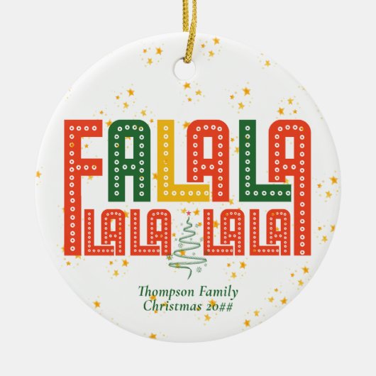 家族クリスマスカラオケチャーチカロールサービス セラミックオーナメント (正面)