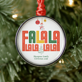 家族クリスマスカラオケチャーチカロールサービス メタルオーナメント