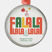 家族クリスマスカラオケチャーチカロールサービス メタルオーナメント (正面)