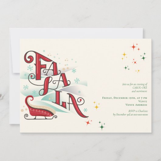 家族クリスマスカラオケ24教会カロルサービス 招待状 (正面)