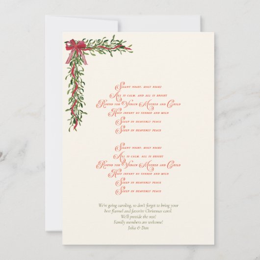 家族クリスマスカラオケ24教会カロルサービス 招待状 (裏面)