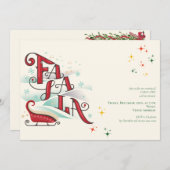 家族クリスマスカラオケ24教会カロルサービス 招待状 (正面/裏面)