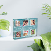 家族クリスマススノーフレーク写真コラージブロック フォトブロック