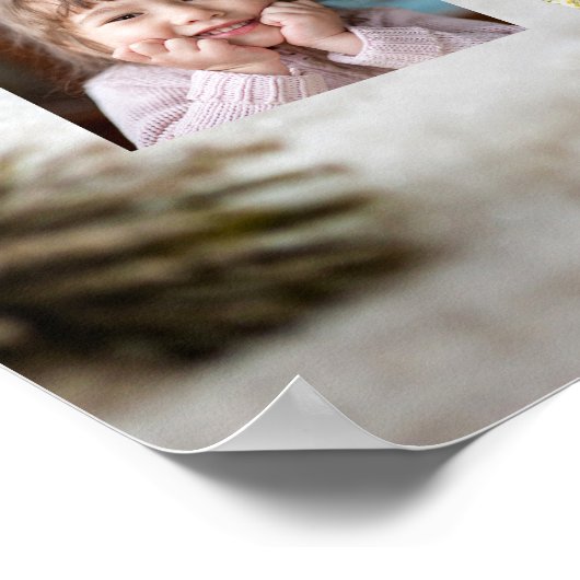 家族クリスマスツリー写真コラージュ休日ポスター ポスター (角)