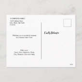 家族クリスマスツリー写真コラージュ金ゴールドスター シーズンポストカード (裏面)