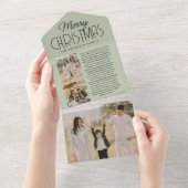 家族クリスマスニュースレター休日の写真カード オールインワン招待状 (貼ってはがせる)