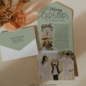 家族クリスマスニュースレター休日の写真カード オールインワン招待状