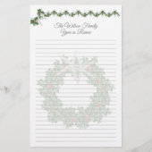 家族クリスマスレターヒトラーフィホリーライニング紙 便箋 (正面)