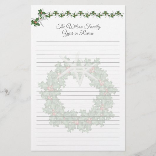 家族クリスマスレターヒトラーフィホリーライニング紙 便箋 (正面)