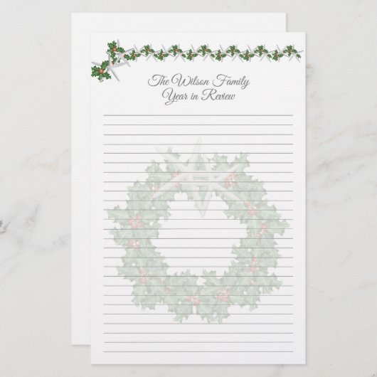 家族クリスマスレターヒトラーフィホリーライニング紙 便箋 (正面/裏面)