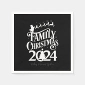 家族クリスマス2024の思い出のマッチング スタンダードカクテルナプキン (正面)
