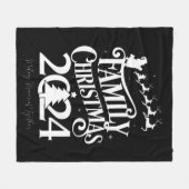 家族クリスマス2024の思い出のマッチング フリースブランケット (正面(横))