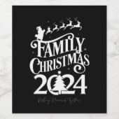 家族クリスマス2024の思い出のマッチング ワインラベル (シングルラベル)