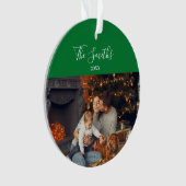 家族クリスマス202X写真パーソナライズされたオーナメント オーナメント (正面)