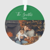 家族クリスマス202X写真パーソナライズされたオーナメント オーナメント (裏面)