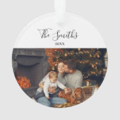 家族クリスマス202X写真パーソナライズされたオーナメント オーナメント (裏面)