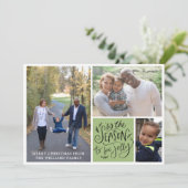 家族クリスマス3写真コラージュこのシーズンHo シーズンカード (スタンド正面)