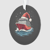 家族クルージングクルーズ船マッチングクリスマス オーナメント (正面)