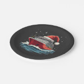 家族クルージングクルーズ船マッチングクリスマス ペーパープレート (アングル)