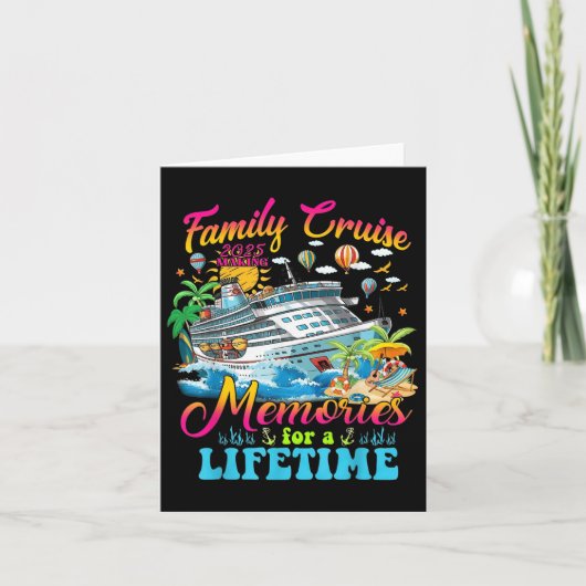 家族クルーズで一生の思い出を作る夏のバケーション カード (正面)