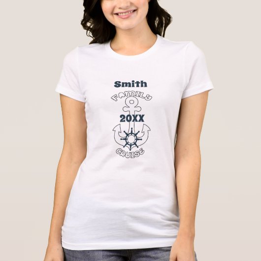 家族クルーズの休暇 アンカー 帆走 海事 Tシャツ (正面)