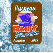 家族クルーズバケーション ブラウン/ブルー オーダーメイド マグネット