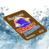 家族クルーズバケーション ブラウン/ブルー オーダーメイド マグネット