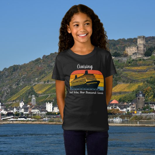 家族クルーズ休暇 ブラック カスタマイズ Tシャツ