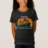 家族クルーズ休暇 ブラック カスタマイズ Tシャツ (正面)