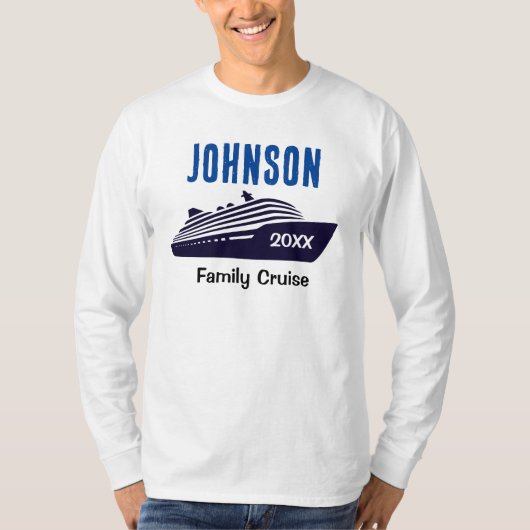 家族クルーズ船メンズ長袖Tシャツ Tシャツ (正面)