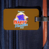 家族クルーズ ブラウン/ブルー バケーション パーソナライズ ラゲッジタグ