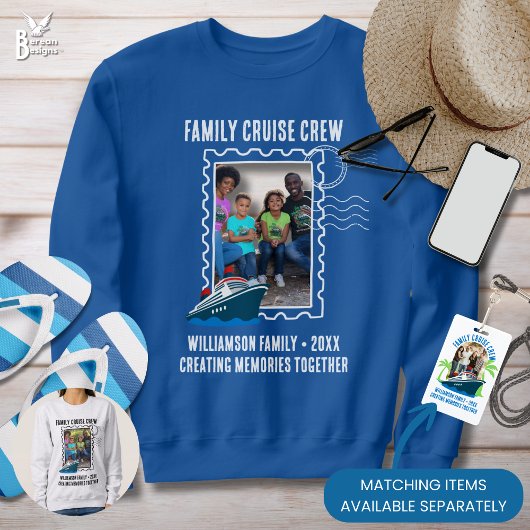家族クルーズ 旅行 思い出 フォト 郵便 スウェットシャツ