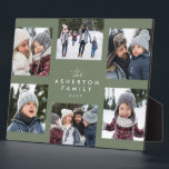 家族コラージュ6フォトシンプルスモダンセージ緑 フォトプラーク<br><div class="desc">6枚の写真と家族の名前や年などの文字がコラージュされカスタム、記念の贈り物とパーソナライズされたして楽しめ素晴らしている。あなたの年の特徴のハイライト最高の、あなたの家族の写真の撮影から、孫の写真結婚、の写真など。セージの緑の背景はクリックの「更にカスタマイズ変えられる。</div>
