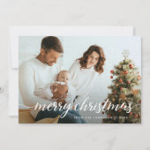 家族コンテンポラリー写真メリークリスマス シーズンカード (正面)