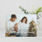 家族コンテンポラリー写真メリークリスマス シーズンカード (スタンド正面)