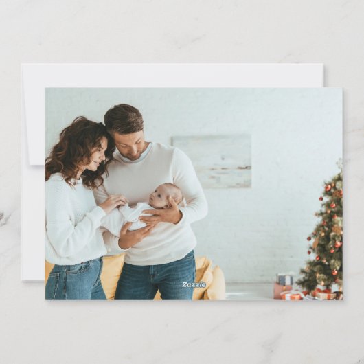 家族コンテンポラリー写真メリークリスマス シーズンカード (裏面)