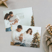 家族コンテンポラリー写真メリークリスマス シーズンカード