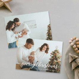 家族コンテンポラリー写真メリークリスマス シーズンカード