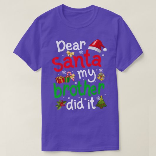 家族サおもしろいンタ私の弟はクリスティマした Tシャツ (デザイン正面)