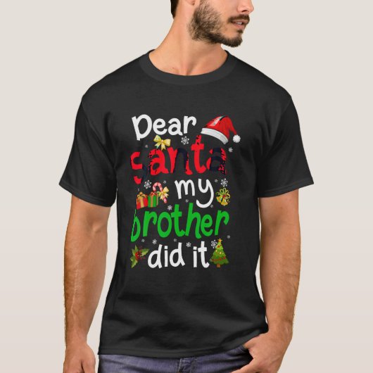 家族サおもしろいンタ私の弟はクリスティマした Tシャツ (正面)