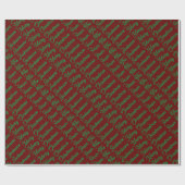 家族シンプルの名前からの赤い緑のメリークリスマス ラッピングペーパー (フラット)