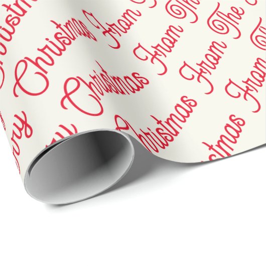 家族シンプルの名前からミニマルなメリークリスマス ラッピングペーパー (ロールコーナー)