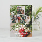 家族シンプルエレガントのクリスマス写真コラージュ シーズンカード (スタンド正面)