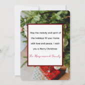 家族シンプルエレガントのクリスマス写真コラージュ シーズンカード (裏面)