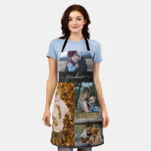 家族シンプルコラージュモダンラブ祖母 エプロン (着用した状態)