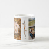 家族シンプルコラージュモダンラブ祖母 コーヒーマグカップ (中央)