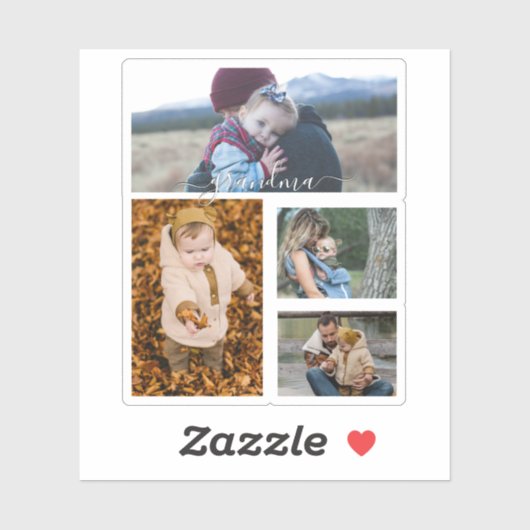 家族シンプルコラージュモダンラブ祖母 シール (シート)